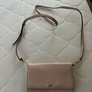Michael Kors Blush Leather Crossbody with Gold Hardware